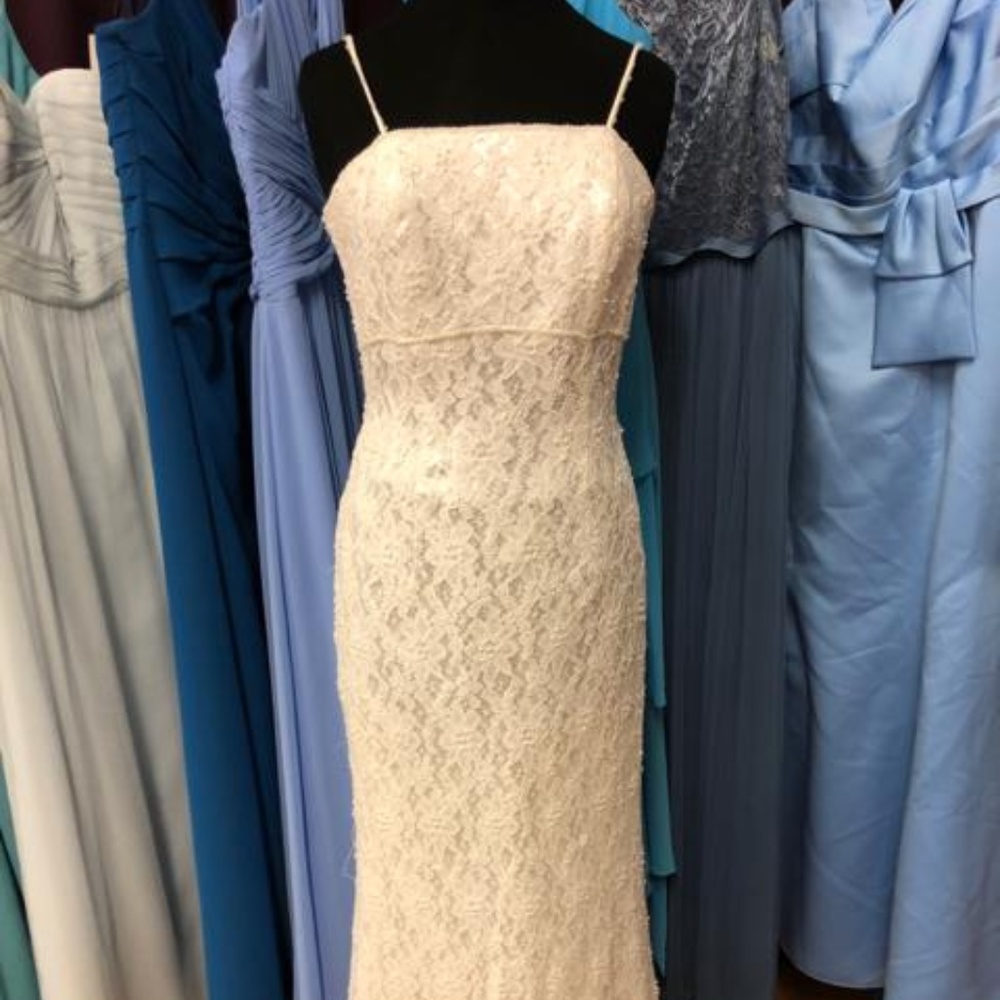Galina Ivory Lace Pearl Sequin Wedding Dress